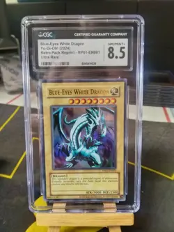 CGC 8.5 2024 Yugioh Retro Pack Blue Eyes White Dragon RP01-EN001 ULTRA - Image 1