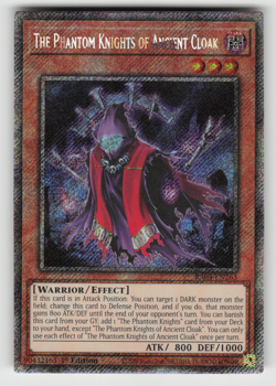 The Phantom Knights of Ancient Cloak Yugioh RA04-EN146 Platinum Secret Rare PSR - Image 1