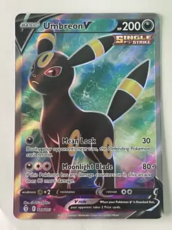 Umbreon v Full Art Holo Card 188/203 Evolving Skies Pokemon Card - Near Mint - Image 1