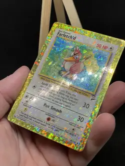Farfetch'd 40/130 HOLO Prism Base 2 Vending Golden Sticker Pokemon Card Vintage - Image 3