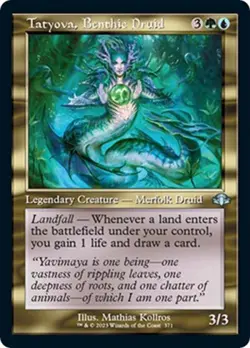 MTG English Tatyova, Benthic Druid (Retro Frame) NM Foil Dominaria Remastered - Image 1