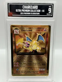 Charizard 4/102 Celebrations Base Set Metal Promo Card Pokemon TCG Graded 9 MINT - Image 1
