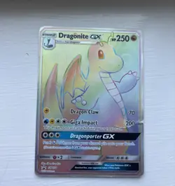 2018 Holo Pokemon Cards Dragonite GX SM156 + Dragonite GX 67/70. Lightly Played - Image 1