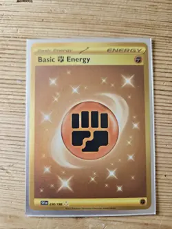 Pokemon Card Basic Fighting Energy 258/198 Scarlet & Violet Gold Hyper Rare NM - Image 1