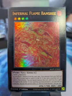 YuGiOh! Infernal Flame Banshee AGOV-EN043 Ultra Rare 1st Ed - Image 1