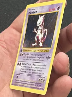 1999 Pokemon MEWTWO Base Set 1ST EDITION Shadowless HOLO Foil Rare Card 10/102 - Image 4