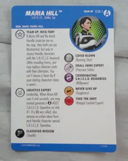 Heroclix Avengers Forever Maria Hill Team Up Card 018.1 - Image 1