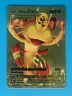 Pokemon Gold Foil Fan Art Card Meowth Vmax - Image 1