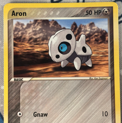 Aron 50/109 Non Holo EX Ruby & Sapphire Pokemon Card 2003 NM - Image 2