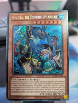 YuGiOh! Poseidra, The Storming Atlantean SUDA-EN016 Secret Rare 1st Ed - Image 1
