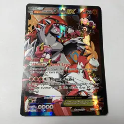 Pokemon XY 2015 Team Magma's Groudon EX Full Art Double Crisis Card #15 - Image 1