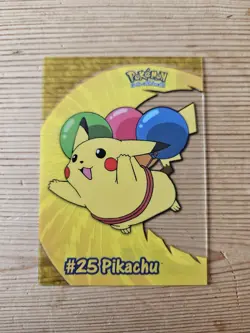#25 Pikachu Pokemon Card - Topps TV Series 2 - PC1 - Clear Plastic Chase Card - Image 1
