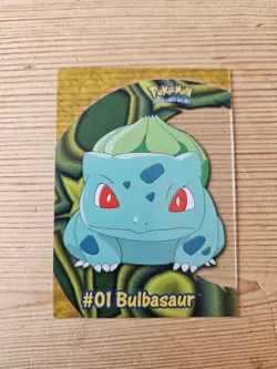 Pokemon Card #01 Bulbasaur Topps TV Series 2 PC2 Clear Plastic Chase Near Mint - Image 1