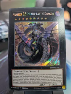 YuGiOh! Number 92: Heart-Earth Dragon BLMR-EN077 Secret Rare 1st Ed - Image 1
