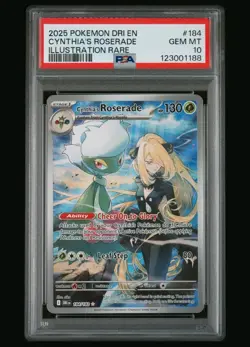 Pokemon 2025 Destined Rivals Cynthia's Roserade IR PSA 10 Gem Mint - Image 1