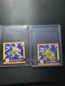 Pokemon 1999 Artbox Sticker Kadabra 64 Alakazam 65 Vintage - Image 1