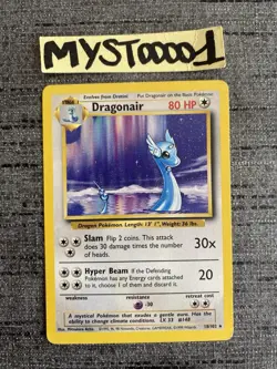 Carte Pokemon Dragonair 18/102 Rare Set De Base Wizard Anglais Occasion - Image 1