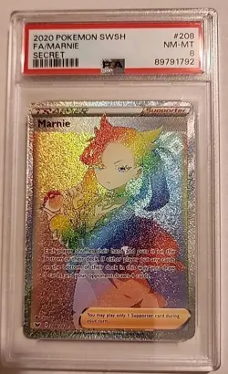 2020 Pokemon Sword & Shield Marnie #208 PSA 10 Secret Rare - Image 1
