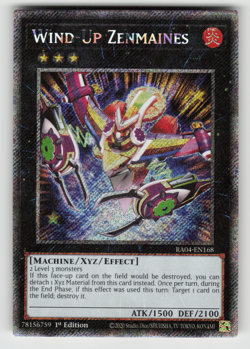 Wind-Up Zenmaines Yugioh RA04-EN168 Platinum Secret Rare PSR NM - Image 1