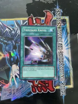 Yugioh Card - Thousand Knives PCY-E003 Game Promo Secret Rare Prismatic Mint - Image 1