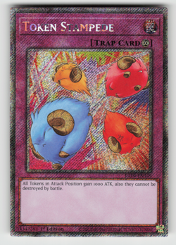 Token Stampede Yugioh RA04-EN149 Platinum Secret Rare PSR NM - Image 1