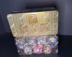 YuGiOh 2022 Mega Tin of the Pharaoh's Gods + 25th Anniversary Tin Dueling Heroes - Image 1