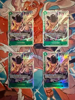 One Piece Card Game TCG - 4x EB01-12 Cavendish English SR Playset - Image 1