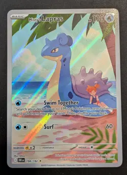 Misty's Lapras Destined Rivals 194/182 Full Art Holo Rare Pokemon Card Mint Cond - Image 1