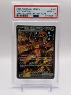 Pokemon TCG Volcanion EX Card 182/159 Journey Together Sir PSA 10 - Image 1