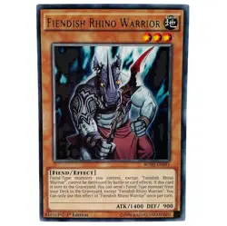 YUGIOH Fiendish Rhino Warrior BOSH-EN091 Rare Card 1st Edition LP-NM - Image 1
