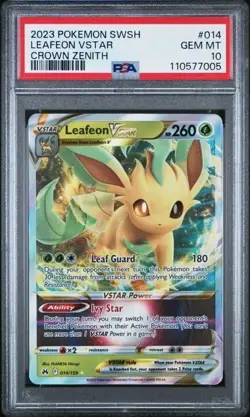 LEAFEON VSTAR #014 PSA 10 • 2023 POKEMON CARD SWORD & SHIELD CROWN ZENITH - Image 1