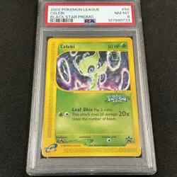 🟢 2002 WOTC Pokemon League Black Star Promo Celebi #50 PSA 8 NM-MT 🟢 - Image 5