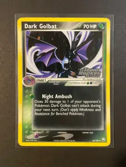 Pokemon Dark Golbat 34/109 EX Team Rocket Returns Reverse Holo Uncommon LP/MP - Image 1