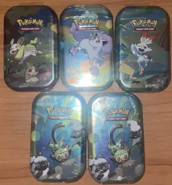 Lot Of 5 (C22) Pokemon TCG Galar Pals Mini Tins*SEALED**IN HAND**EVOLVING SKIES* - Image 1