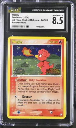 CGC 8.5 Magby Team Rocket Returns 24/109 Reverse Holo STAMPED Pokemon Card psa - Image 1