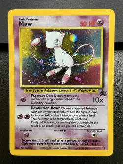 MEW Pokemon Card - WOTC Promo - Black Star - #9 - HOLO - NM (D) - Image 2