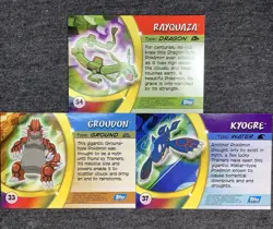 Pokemon Topps Advanced Challenge 2004 - Rayquaza #54 & Groudon #33 Kyogre #37 - Image 2