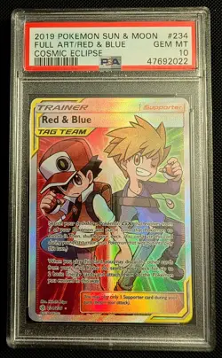 Red & Blue 234/236 PSA 10 Gem Mint Pokemon Sun and Moon Cosmic Eclipse - Image 1