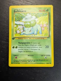 Vintage Pokemon 1999 🌿 French Bulbasaur Bulbizarre 1st edition Base Set #44 ✨ - Image 2