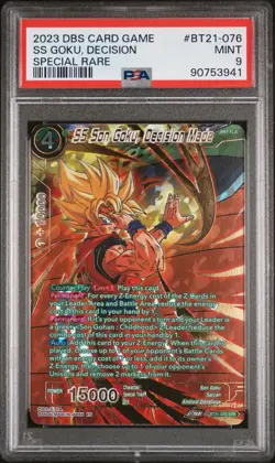 🔥 2023 DBS Card Game SS Son Goku Decision Made SPR #BT21-076 PSA 9 Mint LOW POP - Image 1