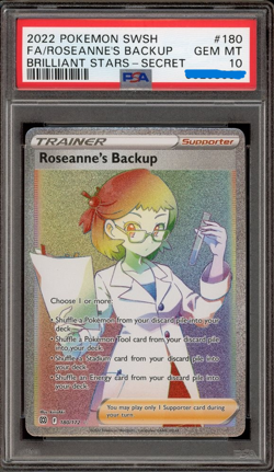 Pokemon Roseanne's Backup Secret Brilliant Stars #180 Graded Card PSA 10 - Image 1