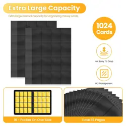 Trading Card Binder 1024 Pockets | 16 Pocket Zip Binder for Sports & Game Cards - Image 2