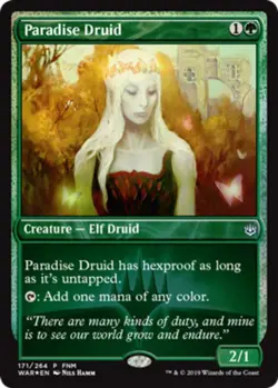 Moderate Play, English MTG Paradise Druid - Foil FNM 2019 FNM Promos Magic the G - Image 1