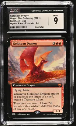 GOLDSPAN DRAGON Kaldheim Extended Art Mythic CGC 9 MTG [Nostalgium] - Image 1