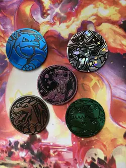 Lot of 5x Official Pokemon TCG Coins Charizard, Blastoise, Venusaur and Mew!! - Image 1