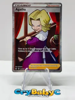 Pokemon Agatha 186/198 Chilling Reign Sword & Shield FULL ART TRAINER - Image 1