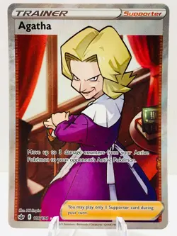 Pokemon Agatha 186/198 Chilling Reign Sword & Shield FULL ART TRAINER - Image 2