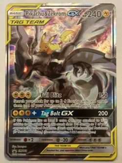 2019 Pokemon Sun and Moon Black Star Promo #SM168 Pikachu & Zekrom Tag Team GX - Image 2