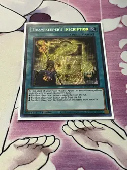 Yugioh! NM Gravekeeper's Inscription (Secret Rare) 1st Edition PHHY-EN000 - Image 1