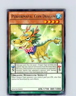 Yu-Gi-Oh TCG Performapal Coin Dragon MACR-EN005 Unlimited Rare Card NM - Image 1